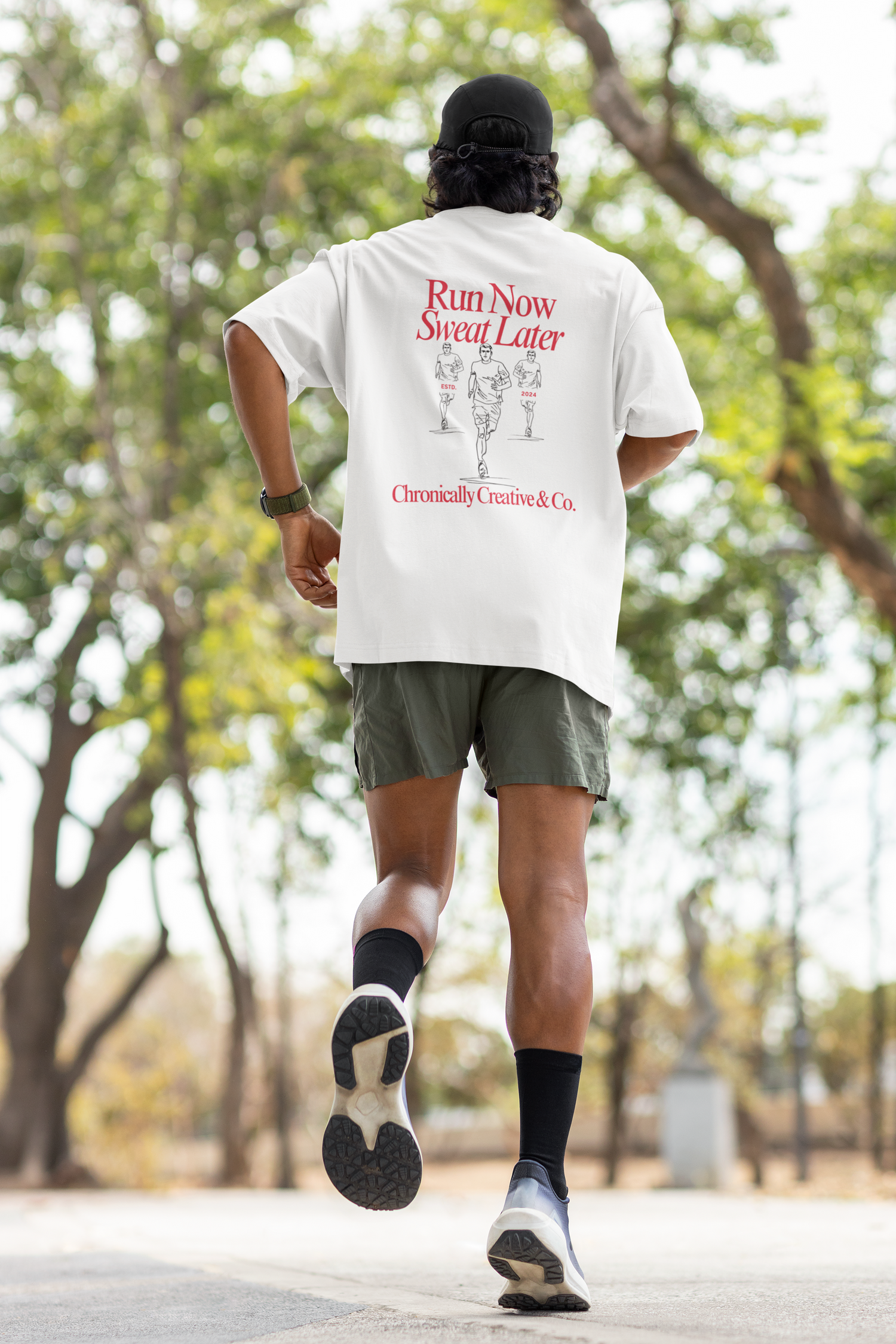 Run Now, Sweat Later T-Shirt – Front &amp; Back Motivational