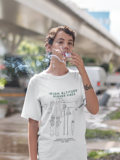 High Altitude, Higher Vibes T-Shirt – Elevated Style by Chronically Creative &amp; Co.